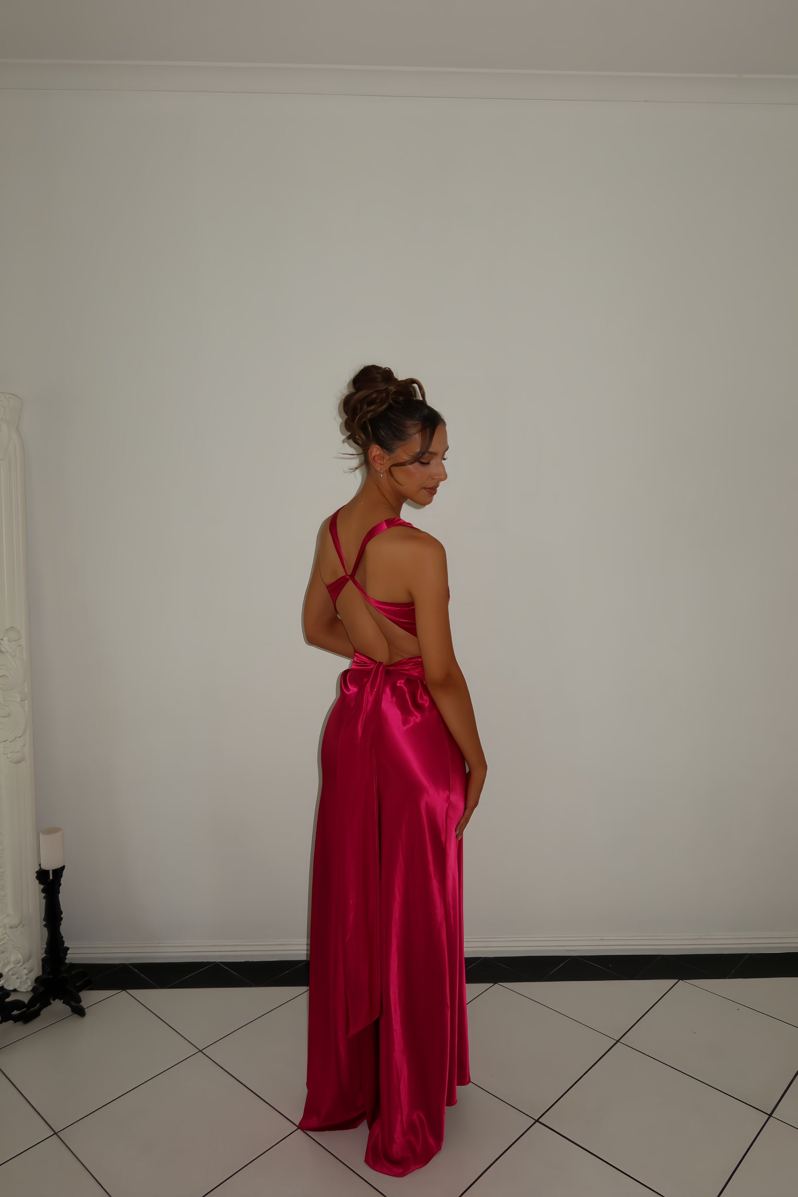 Ruth Tarvydas Vintage Goddess Gown In Berry