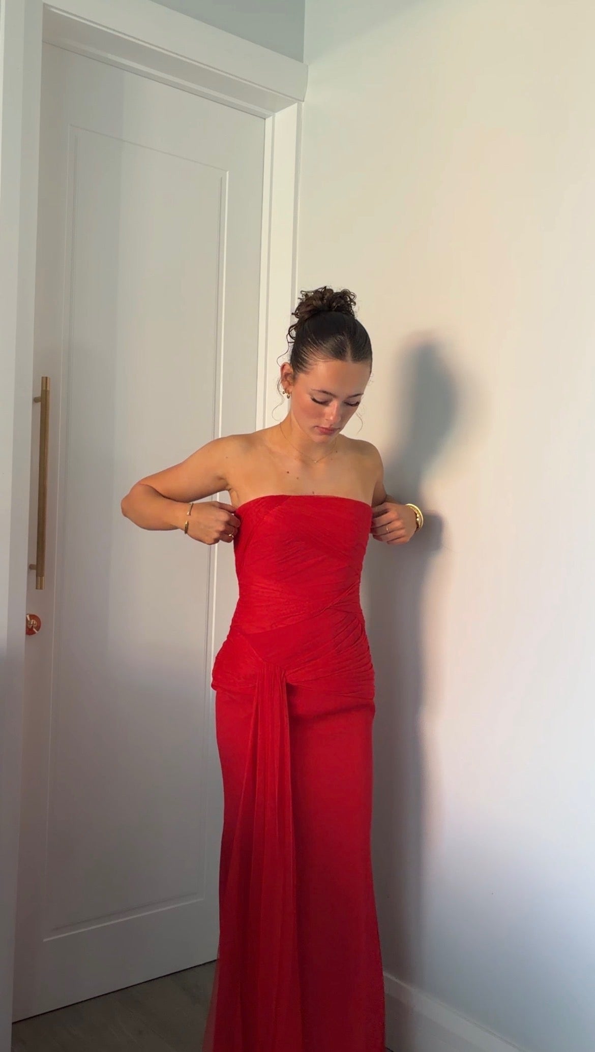 Vera Wang Vintage Paloma maxi in Red