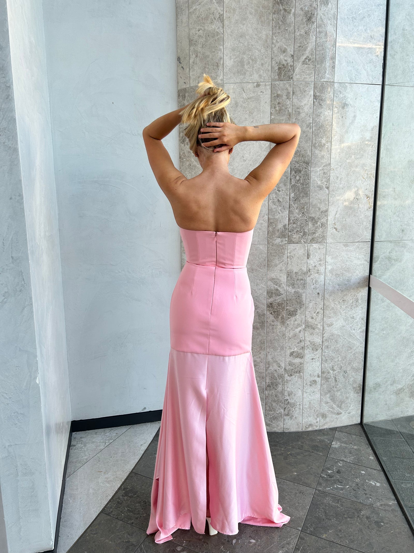 Solace London Alessandra Gown in Powder Pink