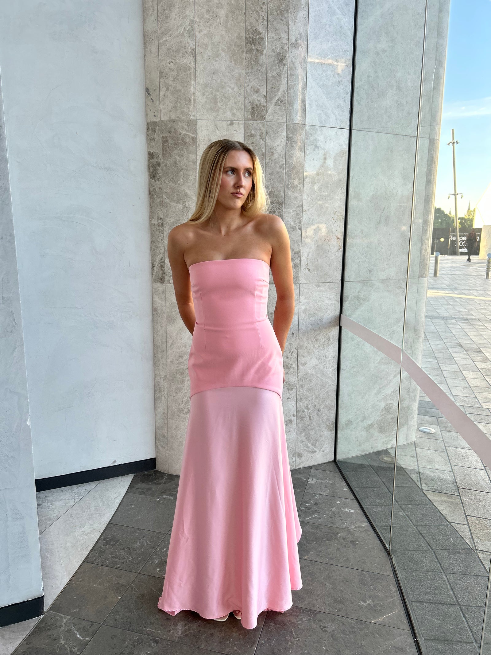 Solace London Alessandra Gown in Powder Pink