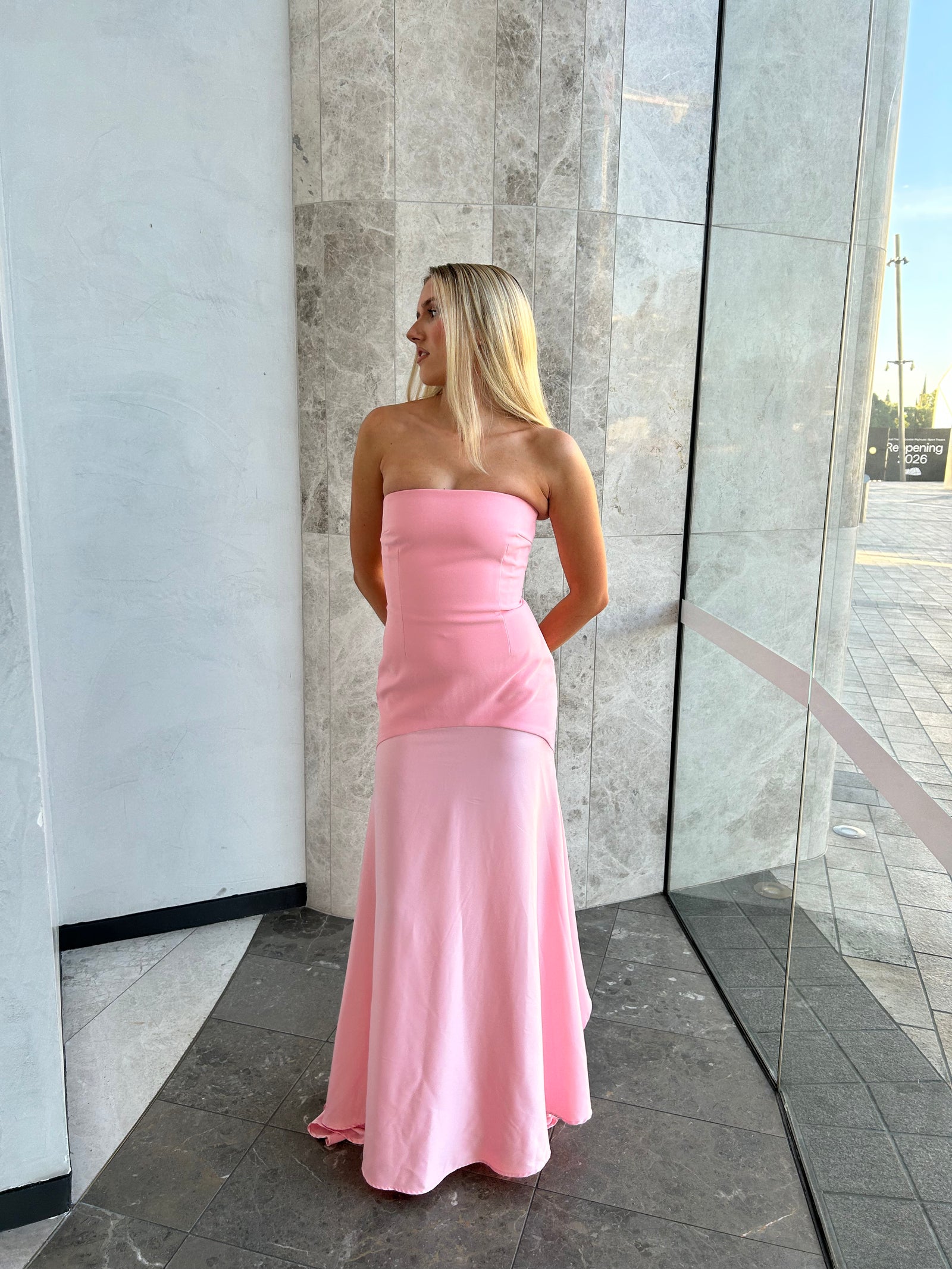 Solace London Alessandra Gown in Powder Pink