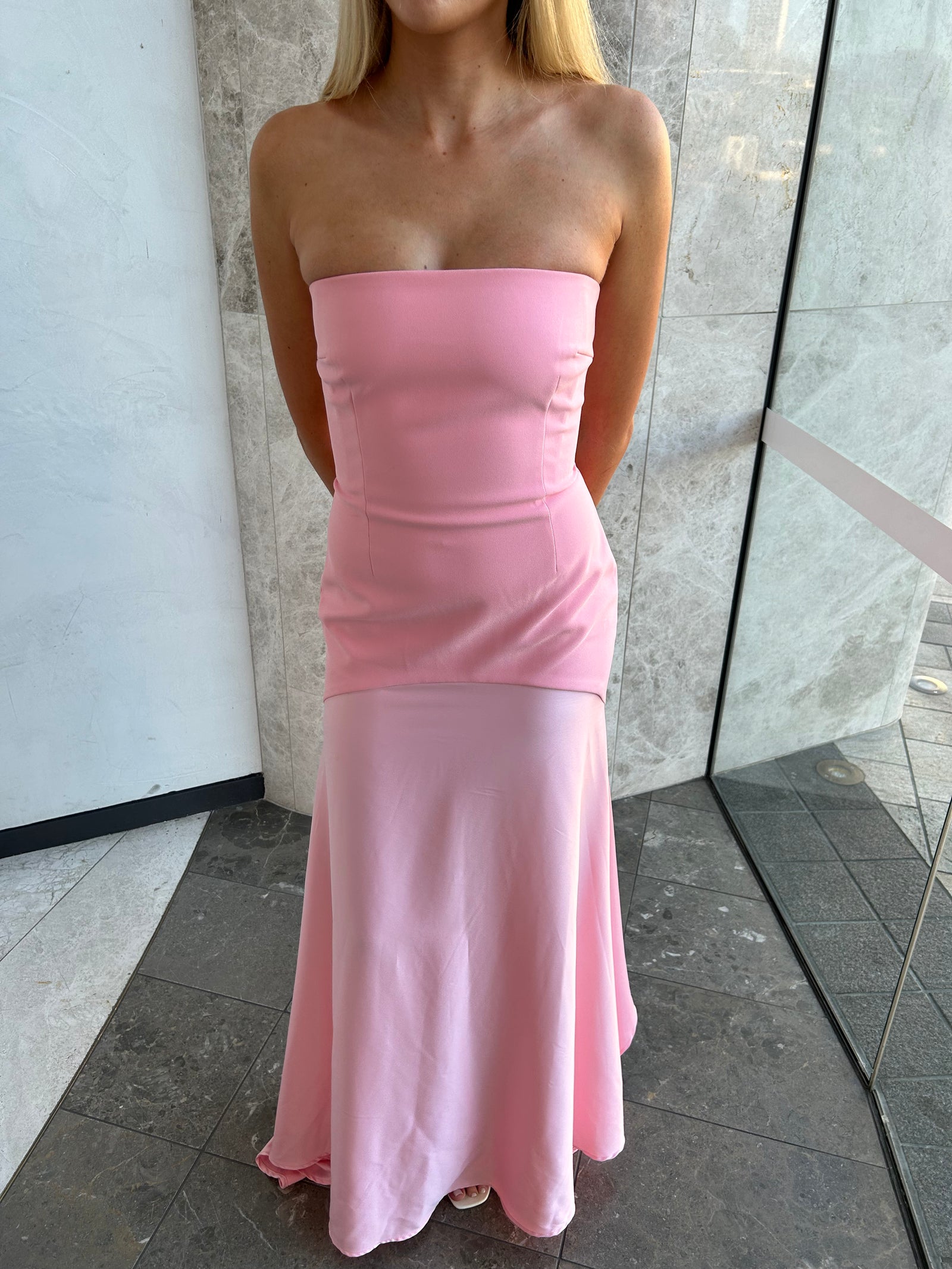 Solace London Alessandra Gown in Powder Pink