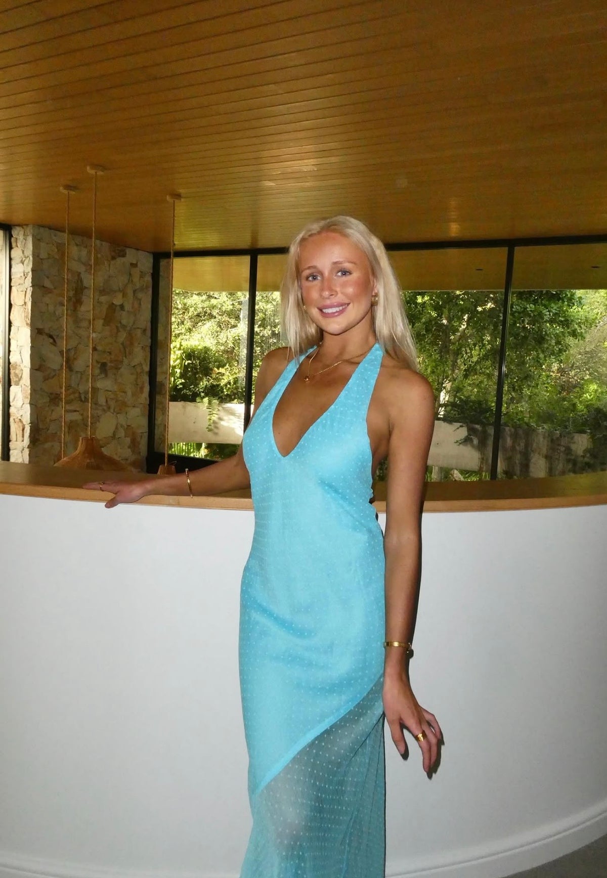 I Am Delilah Jasmin Blue Lagoon halter maxi