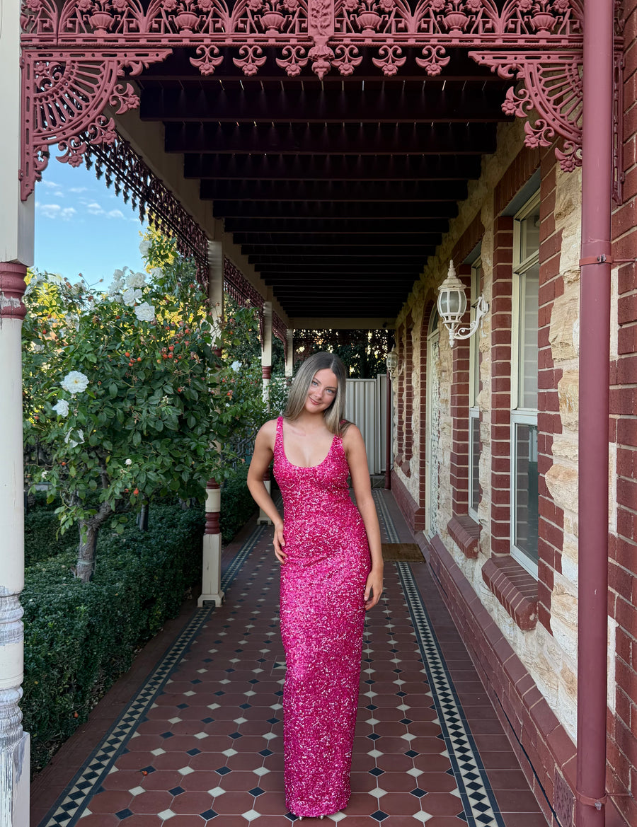 Janhvi Pink Maxi Dress