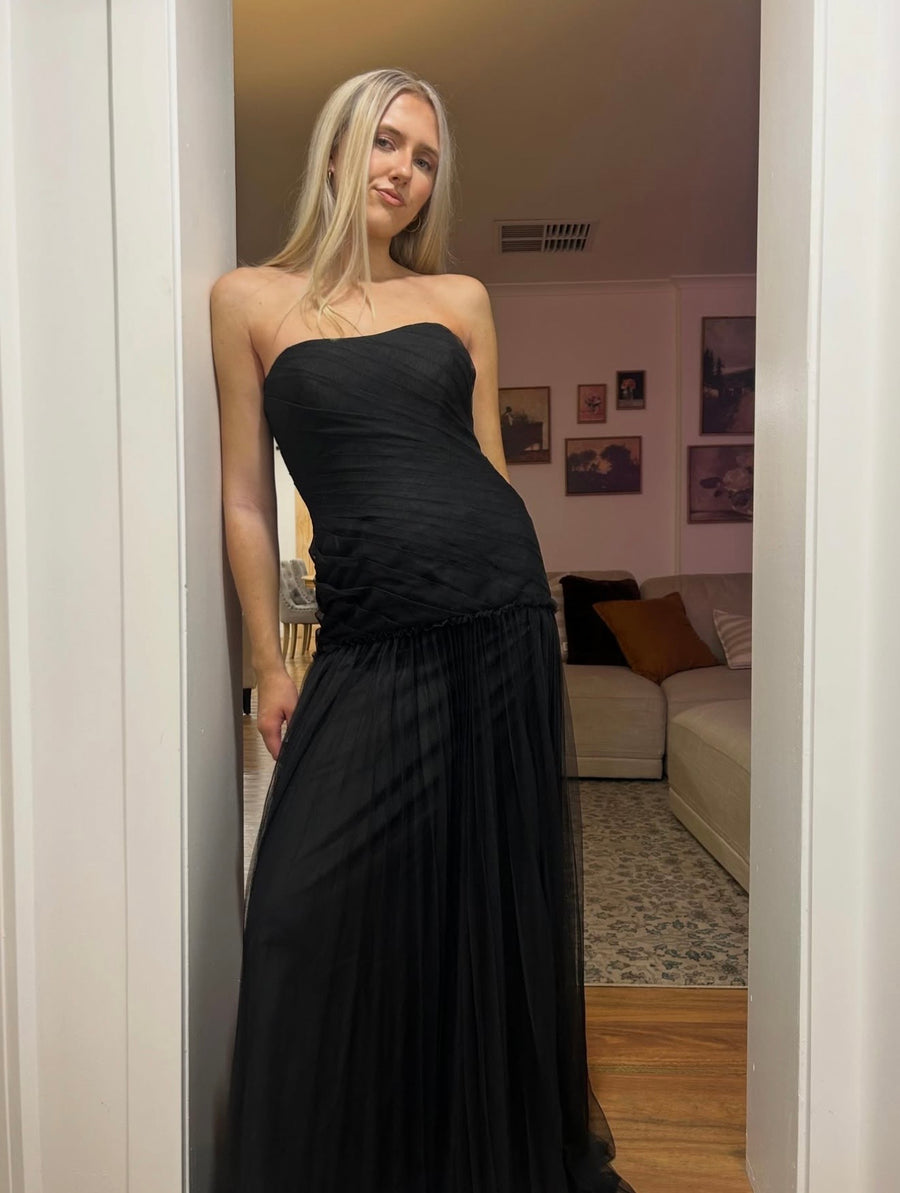 Vera Wang Vintage Clover maxi in Blaxk
