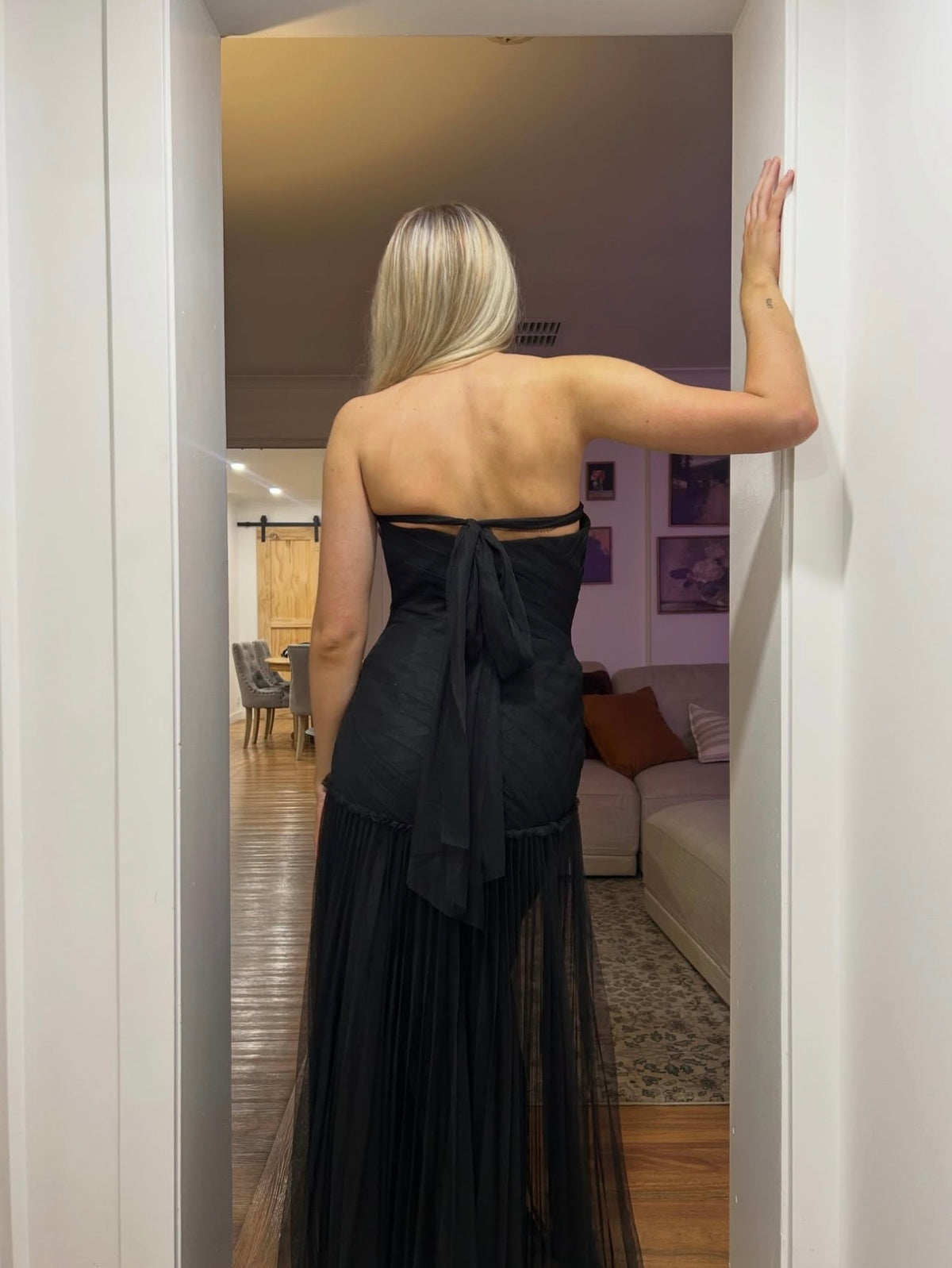 Vera Wang Vintage Clover maxi in Blaxk