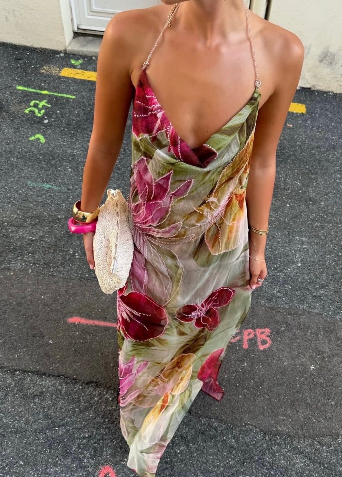 Jaded london Dahlia beaded backless maxi