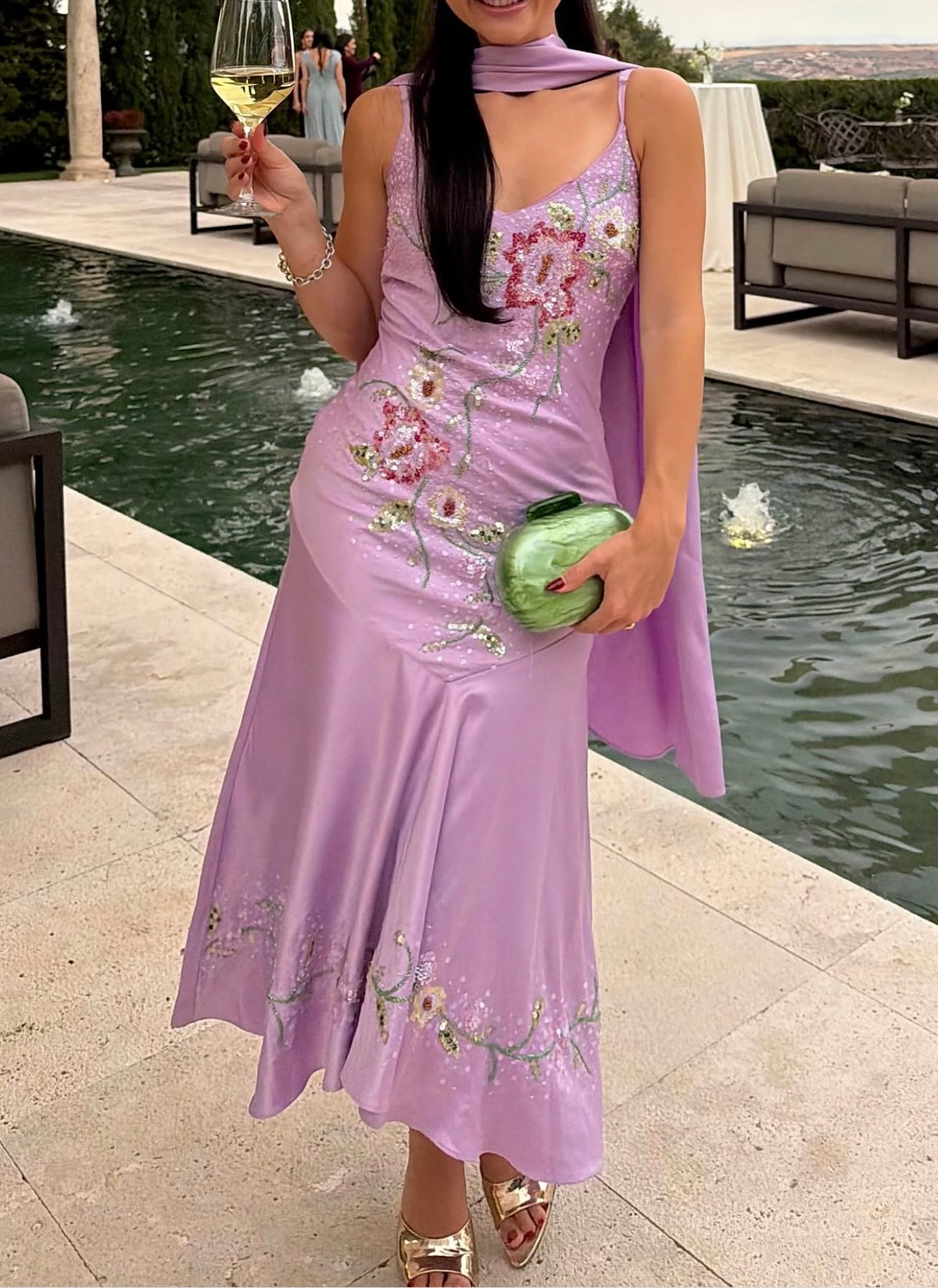 Cybersweetie Satin Moonelle beaded Gown