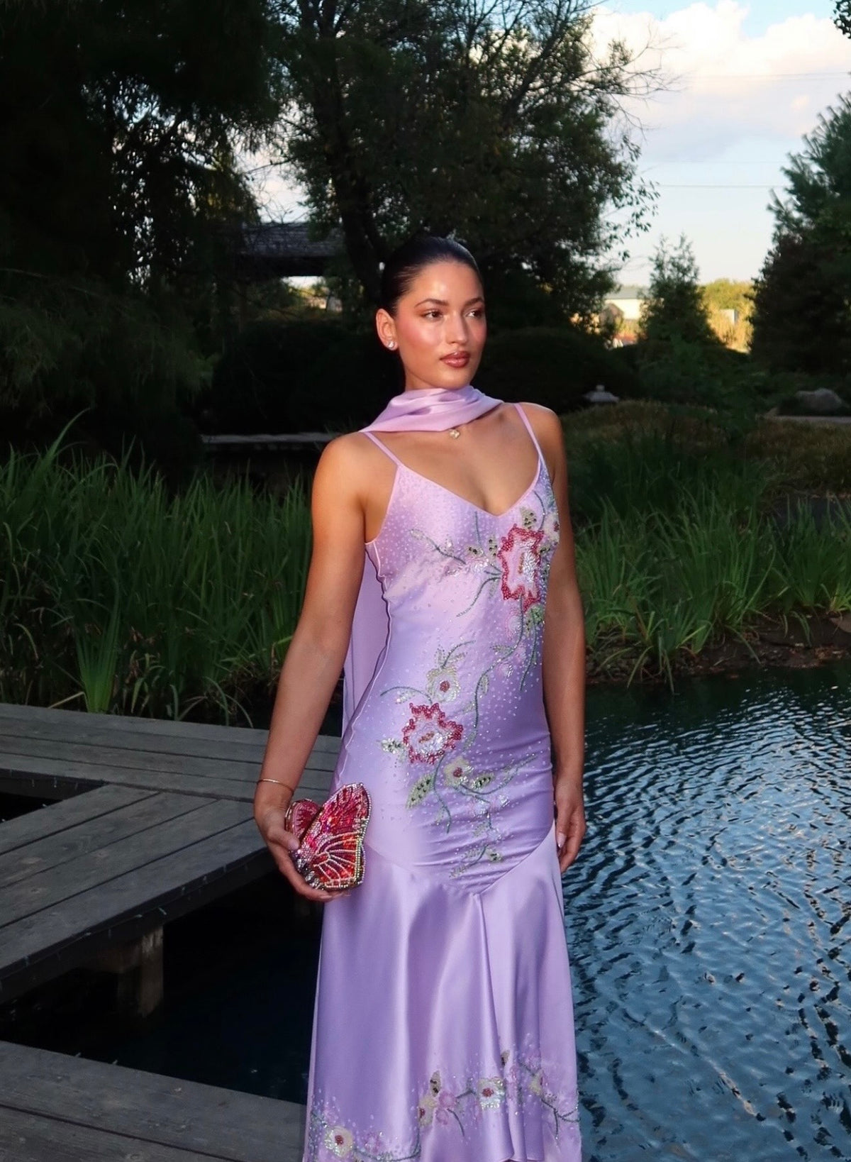 Cybersweetie Satin Moonelle beaded Gown