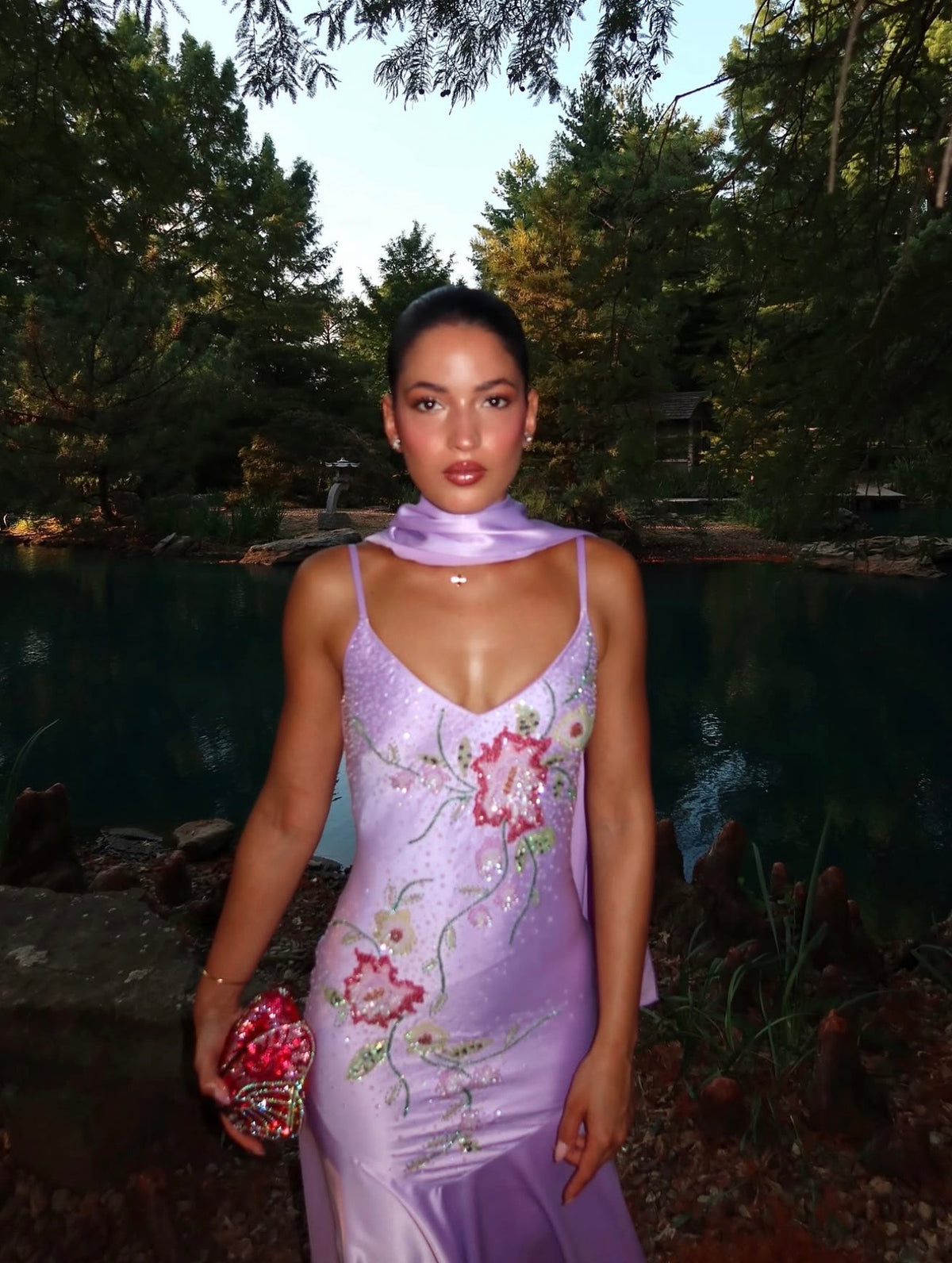 Cybersweetie Satin Moonelle beaded Gown
